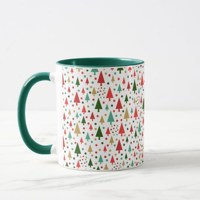 Weihnachtsmuster - Landschaft der bunten Bäume Tasse (Links)