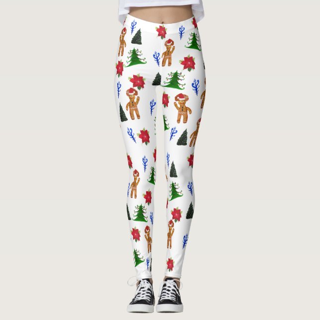 Weihnachtsmuster Leggings (Vorderseite)
