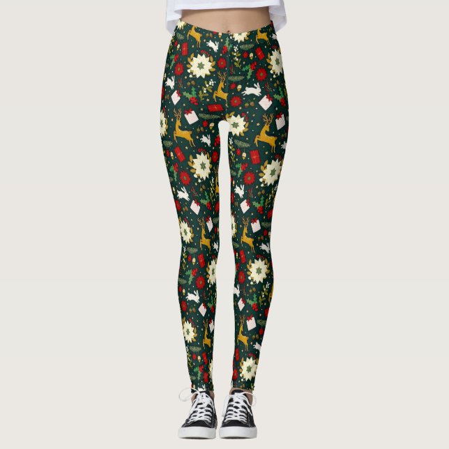 Weihnachtsmuster Leggings (Vorderseite)