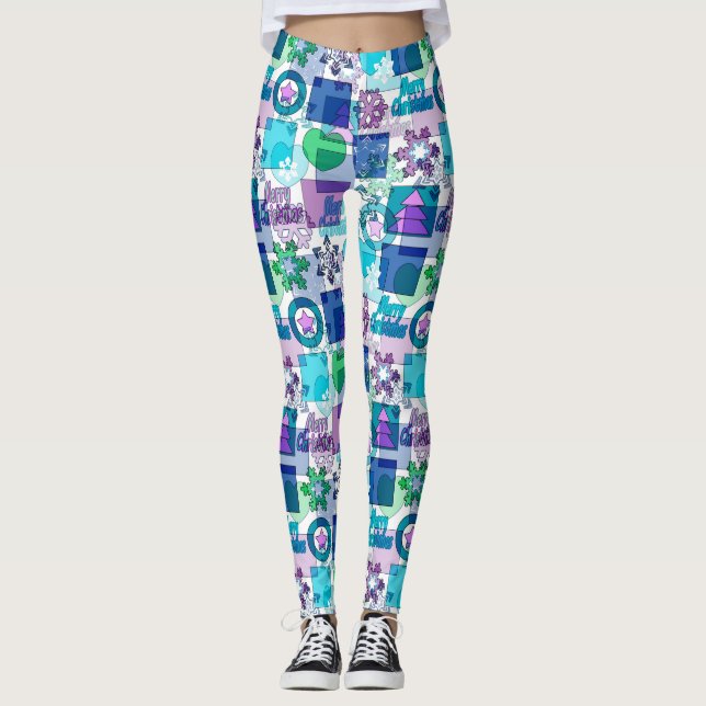 Weihnachtsmuster Leggings (Vorderseite)