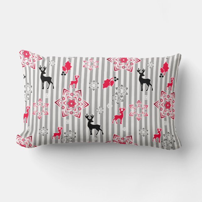 Weihnachtsmuster Lendenkissen (Vorderseite)
