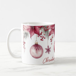 Weihnachtsmuster mit Bauern und Blume Kaffeetasse