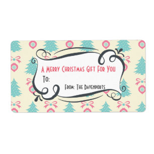 Weihnachtsmuster mit Bögen und Bauerngeschenk