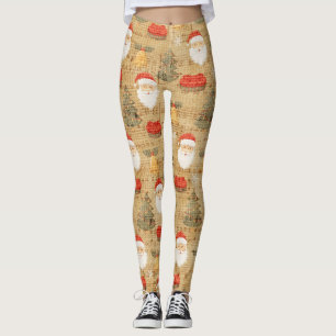 Weihnachtsmuster mit dem Weihnachtsmann Leggings