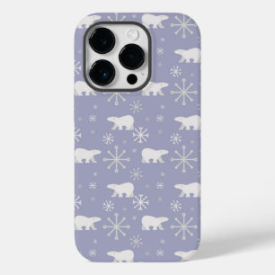 Weihnachtsmuster mit Eisbären und Schneeflocken Case-Mate iPhone 14 Pro Hülle