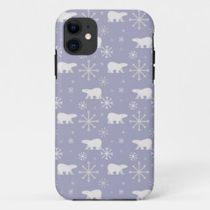 Weihnachtsmuster mit Eisbären und Schneeflocken Case-Mate iPhone Hülle