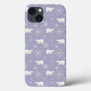 Weihnachtsmuster mit Eisbären und Schneeflocken Case-Mate iPhone Hülle