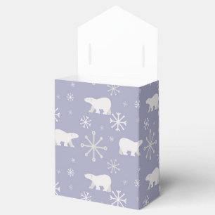 Weihnachtsmuster mit Eisbären und Schneeflocken Geschenkschachtel