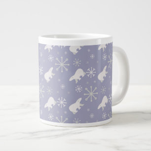 Weihnachtsmuster mit Eisbären und Schneeflocken Jumbo-Tasse