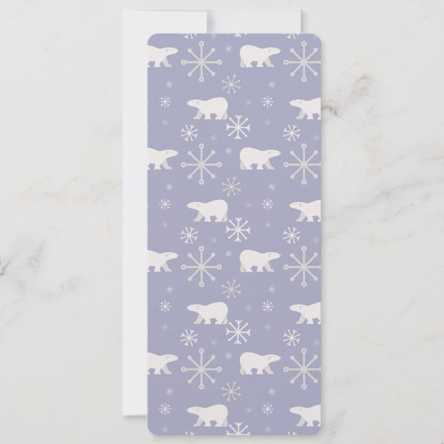 Weihnachtsmuster mit Eisbären und Schneeflocken Karte (Vorderseite)