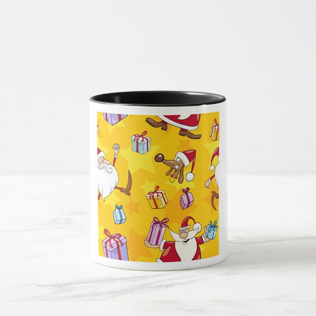 Weihnachtsmuster mit Geschenken und Sternen Tasse (Von Creator hochgeladen)