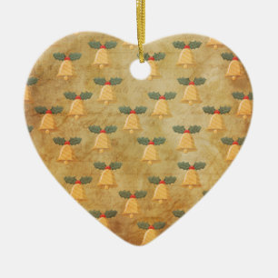 Weihnachtsmuster mit Glocken Keramik Ornament