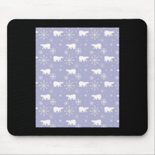 Weihnachtsmuster mit Lar Bären und Schneeflocken Mousepad