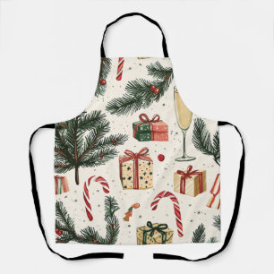 Weihnachtsmuster mit Poinsettien-Blumen Schürze