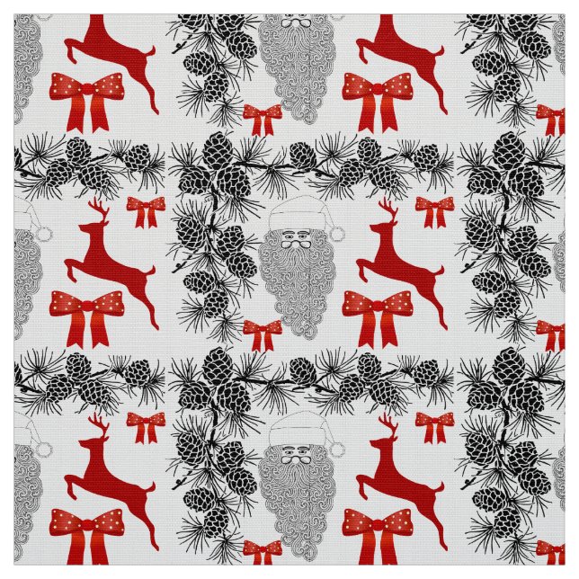 Weihnachtsmuster mit Rentier, Pinecones Stoff (Muster)