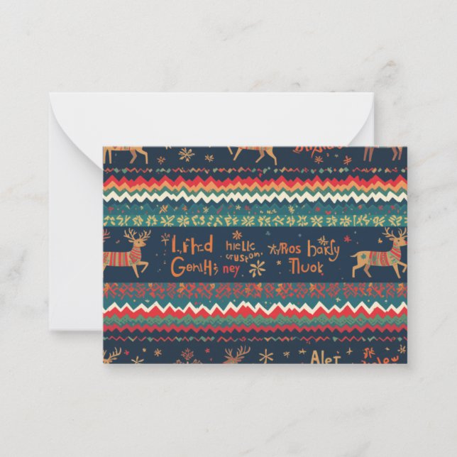 Weihnachtsmuster Mitteilungskarte (Vorderseite)
