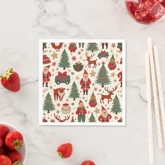 Weihnachtsmuster Napkins Serviette (Beispiel)