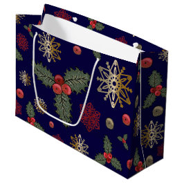 Weihnachtsmuster Navy Große Geschenktasche Geschenktüte