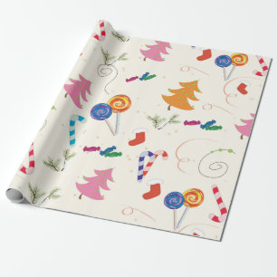 Weihnachtsmuster Niedlich süße Bonbons Geschenkpapier