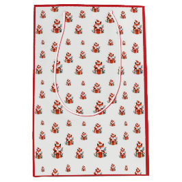 Weihnachtsmuster - Niedlicher Fuchs - nahtloses Mu Mittlere Geschenktüte