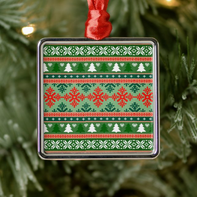 Weihnachtsmuster Ornament Aus Metall (Baum)