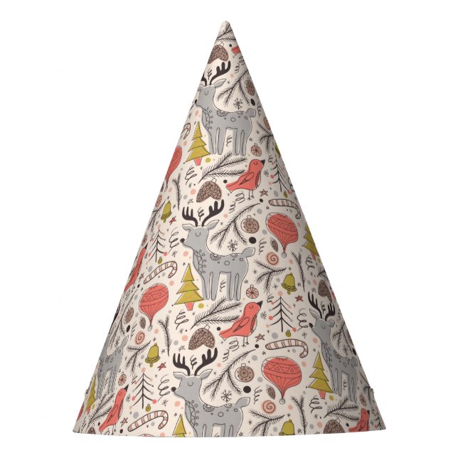Weihnachtsmuster Partyhütchen (Vorderseite)
