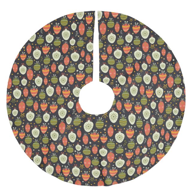 Weihnachtsmuster Polyester Weihnachtsbaumdecke (Vorderseite)