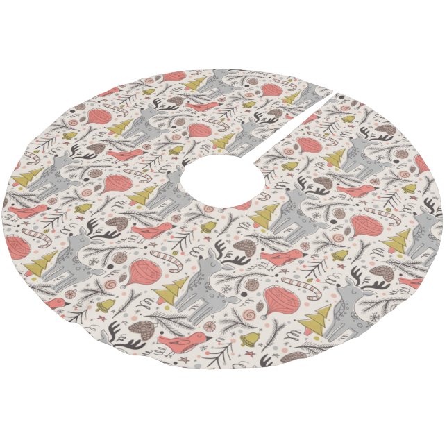 Weihnachtsmuster Polyester Weihnachtsbaumdecke (Schrägansicht)