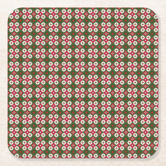 Weihnachtsmuster Rechteckiger Pappuntersetzer (Vorderseite)