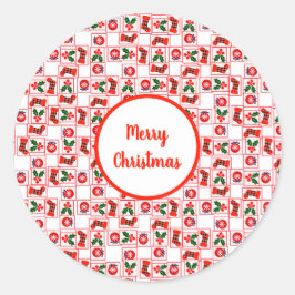 Weihnachtsmuster Runder Aufkleber