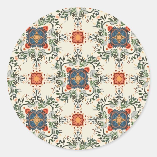 Weihnachtsmuster Runder Aufkleber (Vorderseite)