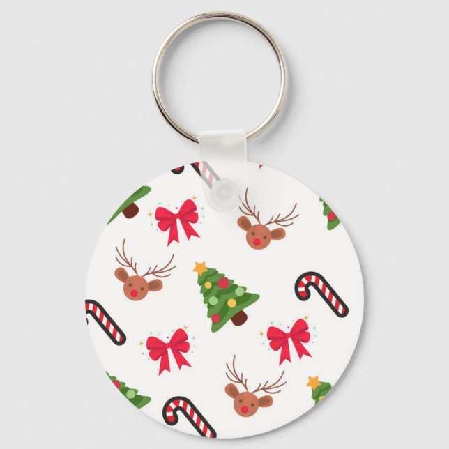 Weihnachtsmuster Schlüsselanhänger (Vorderseite)