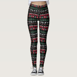 Weihnachtsmuster-Schwarz-Leggings Leggings