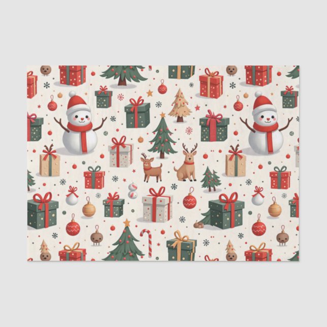 Weihnachtsmuster Seidenpapier (Vorderseite)