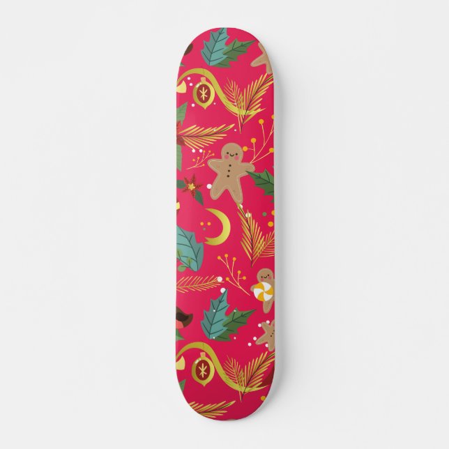 Weihnachtsmuster Skateboard (Vorne)