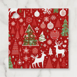 Weihnachtsmuster Snowman Santa Bäume graue Dekorat Geschenkanhänger