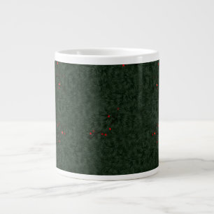 Weihnachtsmuster Tannennadeln und rote Beeren Jumbo-Tasse