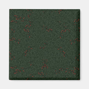 Weihnachtsmuster Tannennadeln und rote Beeren Magnet