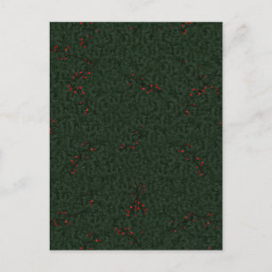 Weihnachtsmuster Tannennadeln und rote Beeren Postkarte