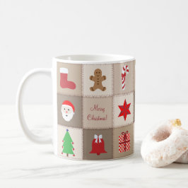 Weihnachtsmuster-Tasse - Beige Töne Hintergrund Tasse