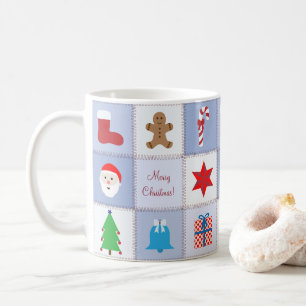 Weihnachtsmuster-Tasse - Blau tont Hintergrund Kaffeetasse