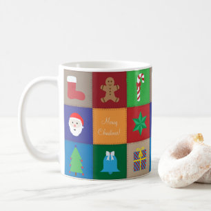 Weihnachtsmuster-Tasse - farbenfroher Hintergrund Tasse