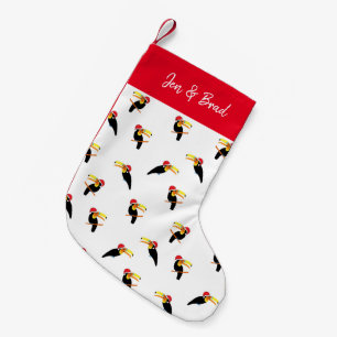 Weihnachtsmuster Tropische Toucans in Weihnachtsma Kleiner Weihnachtsstrumpf