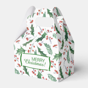 Weihnachtsmuster von Heiligen und Berry Geschenkschachtel