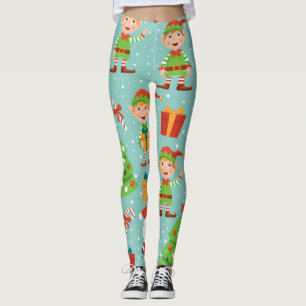 Weihnachtsmuster von Weihnachten und Elfen Leggings