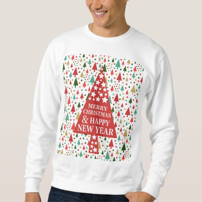 Weihnachtsmuster - Weihnachtsbaum Sweatshirt (Vorderseite)