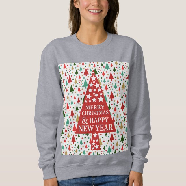 Weihnachtsmuster - Weihnachtsbaum Sweatshirt (Vorderseite)