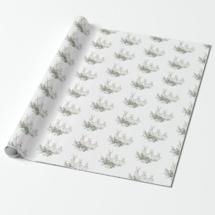 Weihnachtsmuster Weißer Bunny Rabbit Hare Geschen Geschenkpapier