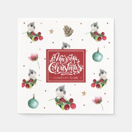 Weihnachtsmuster Winter Bird Personalisiert Compan Serviette