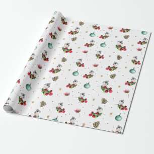 Weihnachtsmuster Winter Bird Wasserfarbe Geschenkpapier